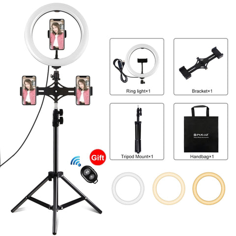 Luce de 10,2 pouces + treppiede de 1,1 m + staffe per double telefono