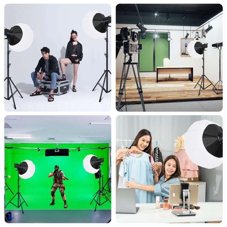 PULUZ 220V 150W 3200K-5600K Luce video da studio + supporto luce da 2,8 m + kit fotografico Softbox lanterna pieghevole da 65 cm, 120W 2700K-6500K Light 2.8m Light Holder Kit US Plug, 120W 2700K-6500K Light 2.8m Light Holder Kit AU Plug