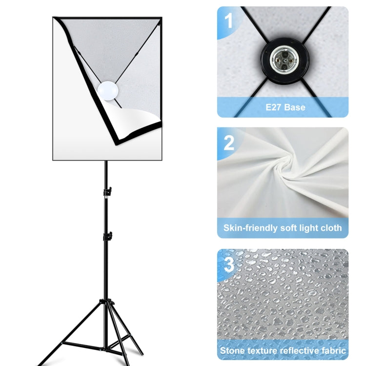 PULUZ Softbox Kit di illuminazione 2 pezzi 50x70 cm Attrezzatura fotografica professionale per studio fotografico con 2 lampadine con attacco E27 Kit di illuminazione fotografica, 2 PCS Single Bulb EU Plug, 2 PCS Single Bulb US Plug