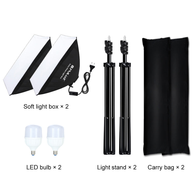 PULUZ Softbox Kit di illuminazione 2 pezzi 50x70 cm Attrezzatura fotografica professionale per studio fotografico con 2 lampadine con attacco E27 Kit di illuminazione fotografica, 2 PCS Single Bulb EU Plug, 2 PCS Single Bulb US Plug