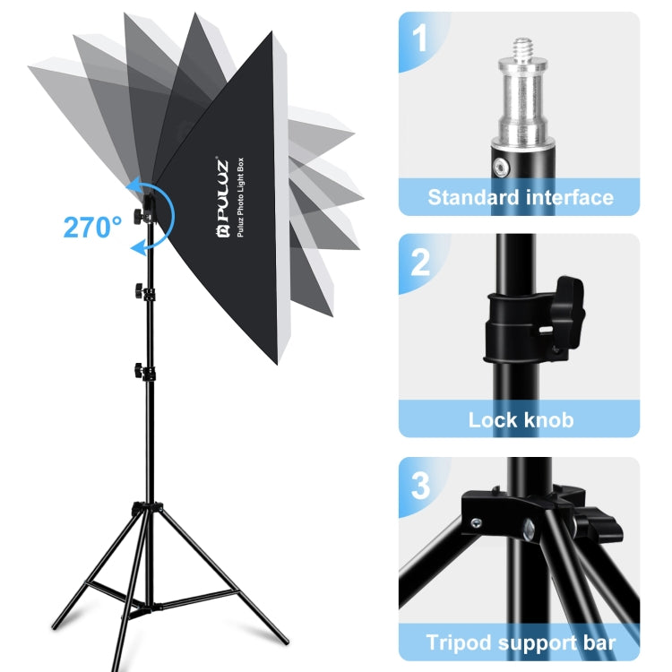 PULUZ Softbox Kit di illuminazione 2 pezzi 50x70 cm Attrezzatura fotografica professionale per studio fotografico con 8 lampadine E27 20W E27 con attacco E27 Kit di illuminazione per riprese di ritratti / Fotografia pubblicitaria di moda