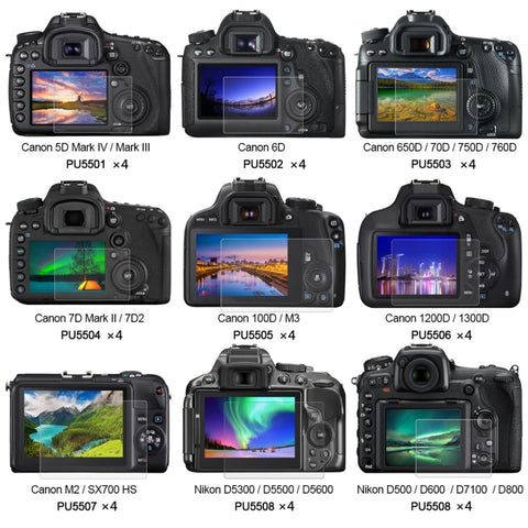 Kit proteggi schermo in vetro temperato PULUZ 2.5D con bordo curvo e durezza superficiale 9H, da 60 pezzi, per Canon 5D Mark IV / Mark III, Sony RX100 / A7M2 / A7R / A7R2, Nikon D3200 / D3300, Panasonic GH5, DMC-LX100 ecc.