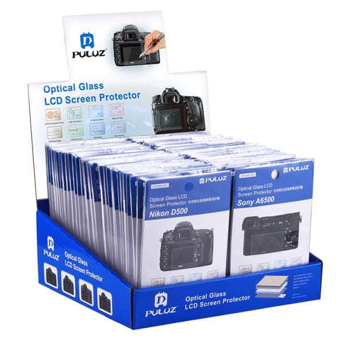 Kit proteggi schermo in vetro temperato PULUZ 2.5D con bordo curvo e durezza superficiale 9H, da 60 pezzi, per Canon 5D Mark IV / Mark III, Sony RX100 / A7M2 / A7R / A7R2, Nikon D3200 / D3300, Panasonic GH5, DMC-LX100 ecc.