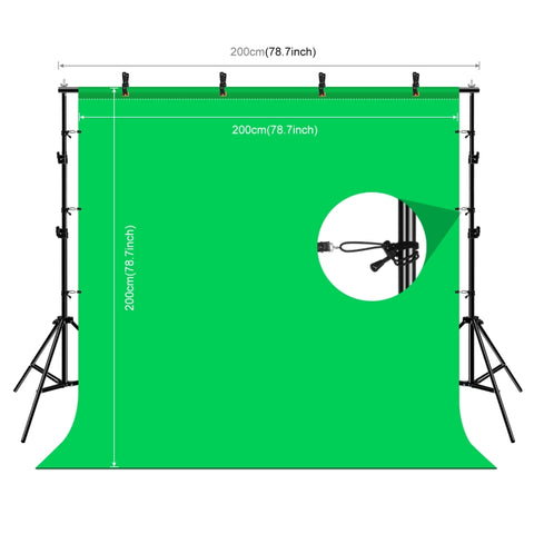 PULUZ 2x2m Photo Studio Sfondo Supporto Supporto Fondale Kit Staffa Traversa con Fondali Rosso/Blu/Verde, 2 x 2m(double stands), 2x3m (Double stands)