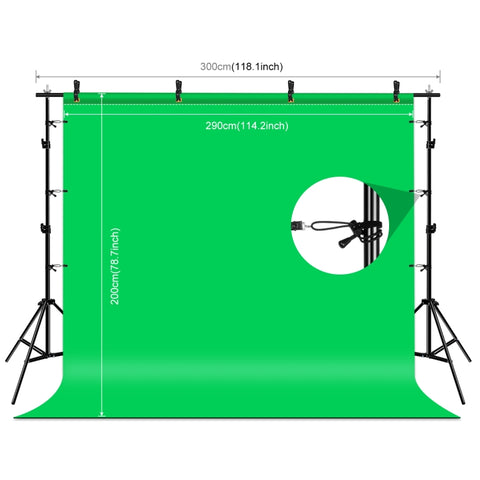 PULUZ 2,9x2 m Kit di staffe trasversali per fondale per studio fotografico, supporto per fondale con fondali rosso/blu/verde, 2.9 x2 m (double stands), 2.9x2m  (Double stands)