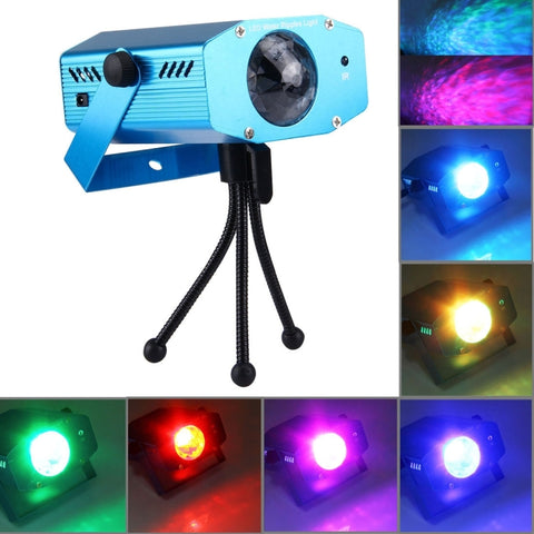 Mini projecteur Water Wave 3W x 3 RGB avec télécommande, prise européenne, prise UE