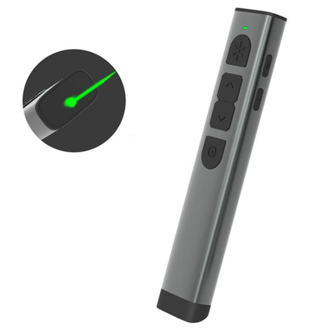 Doosl DSIT032 Présentateur sans fil à partir de 2,4 GHz Clicker de présentation PowerPoint Télécommande pointeur laser vert, Distance de contrôle: 100 m, Green Laser
