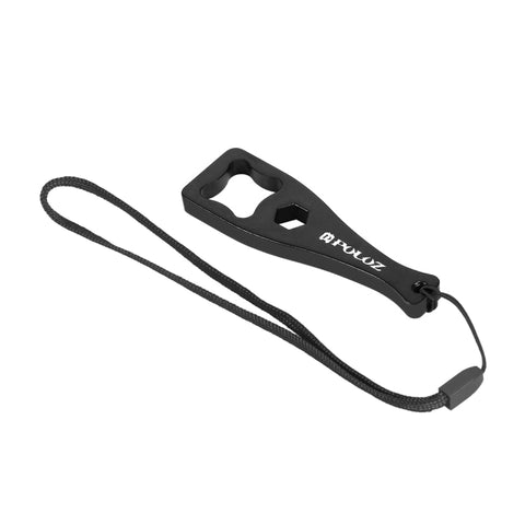 PULUZ Chiave inglese a testa zigrinata en plastica avec cordino for GoPro Hero11 Black / HERO10 Black / HERO9 Black / HERO8 Black / HERO7 /6/5/5 Session /4 Session /4/3+ /3/2/1, Xiaoyi et autre caméra d'action, clé (matériau PVC) noir