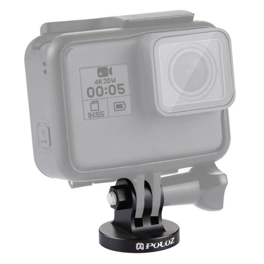 PULUZ Adattatore CNC per montaggio su treppiede con foro per vite da 1/4 di pollice per GoPro Hero11 Nero / HERO10 Nero /9 Nero /8 Nero /7 /6 /5 /5 Sessione /4 Sessione /4 /3+ /3 /2 /1, DJI OsmoAzione e altre action camera, 1/4 Inch Screw Hole (Black)