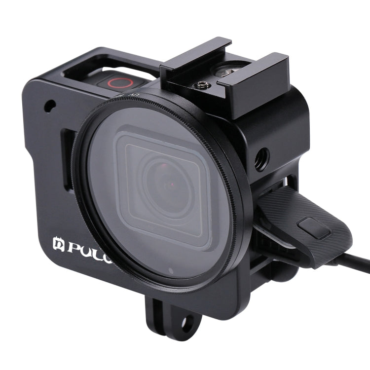 PULUZ Custodia Gabbia protettiva in lega di alluminio CNC con obiettivo UV da 52 mm per GoPro HERO (2018) /7 Nero /6 /5, For HERO6 /5 No Frame          ...