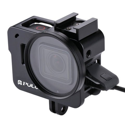PULUZ Custodia Gabbia protettiva in lega di alluminio CNC con obiettivo UV da 52 mm per GoPro HERO (2018) /7 Nero /6 /5, For HERO6 /5 No Frame UK Stock, For HERO6 /5 No Frame US Stock, For HERO6 /5 No Frame AE Stock, For HERO6 /5 No Frame