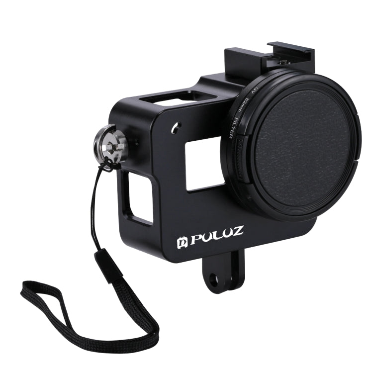 PULUZ Custodia Gabbia protettiva in lega di alluminio CNC con obiettivo UV da 52 mm per GoPro HERO (2018) /7 Nero /6 /5, For HERO6 /5 No Frame          ...