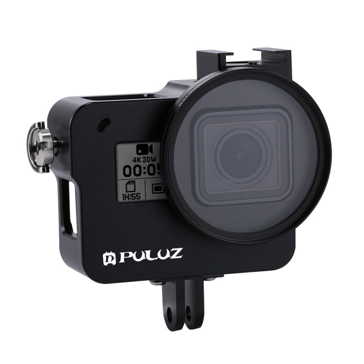 PULUZ Custodia Gabbia protettiva in lega di alluminio CNC con obiettivo UV da 52 mm per GoPro HERO (2018) /7 Nero /6 /5, For HERO6 /5 No Frame          ...