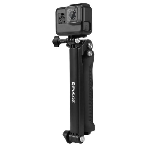 PULUZ Treppiede pieghevole con impugnatura a 3 vie Monopied avec extension selfie-stick pour GoPro, Insta360 ONE R, DJI Osmo Action et autre caméra d'action, Longueur: 20-58 cm, Longueur: 20-58 cm, Longueur: 20-58 cm(AE)