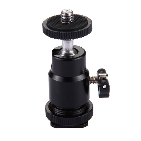Testa per treppiede con slitta fredda PULUZ Testa a vite per treppiede da 1/4 di pollice con bloccaggio, Hot Shoe Tripod Head