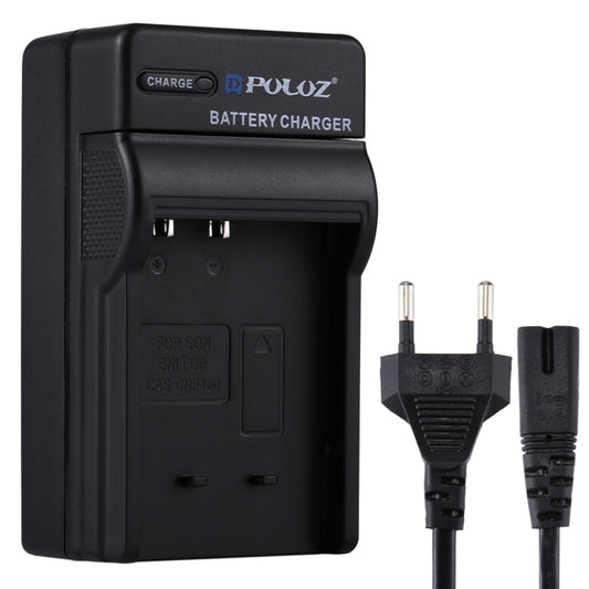 PULUZ Caricabatteria con presa EU con cavo per batteria Casio CNP120, CNP120 EU Plug