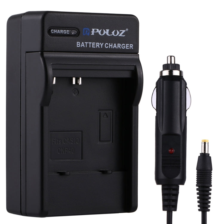 caricabatteria-da-auto-per-batteria-per-fotocamera-digitale-puluz-per-batteria-casio-cnp40-cnp40-car-charger - immagine 1