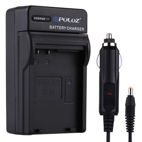 Caricabatteria da auto PULUZ per batterie Nikon EN-EL14 per