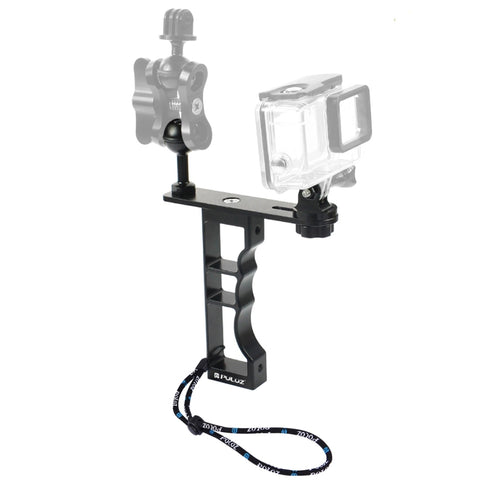 PULUZ Supporto portatile per fotografia subacquea con una sola mano in alluminio CNC, compatibile con DJI Osmo Action, GoPro NEW HERO /HERO7 /6 /5 /5 Session /4 Session /4 /3+ /3 /2 /1, Xiaoyi e altre action cam,Fotocamere DSLR, Single Hand Bracket