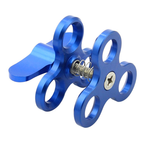 PULUZ Morsetto a sfera tripla Staffa per fotocamera subacquea con foro chiuso Morsetto per torcia a molla in alluminio CNC per sistema di fotografia subacquea subacquea, Triple Ball Close Hole (Noir), Triple Ball Close Hole (Bleu)