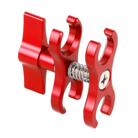 PULUZ Morsetto a doppia sfera Staffa per fotocamera subacquea a foro aperto Morsetto per torcia a molla in alluminio CNC per sistema di fotografia subacquea subacquea, Dual Ball Open Hole (Bleu), Dual Ball Open Hole (Rouge), Dual Ball Open Hole (Noir)