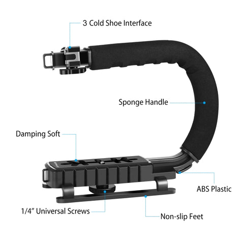 Stabilizzatore per staffa DV portatile portatile a forma di U/C per tutte le fotocamere reflex e fotocamere DV domestiche, C-Shaped Bracket(AE), C-Shaped Bracket