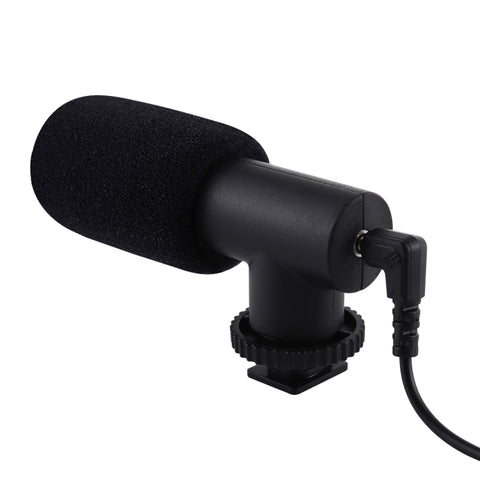 PULUZ Microfono professionale per interviste audio stereo da 3,5 mm per registrazione Vlogging per videocamera DSLR e DV, smartphone, Mini Microphone(AE), Mini Microphone