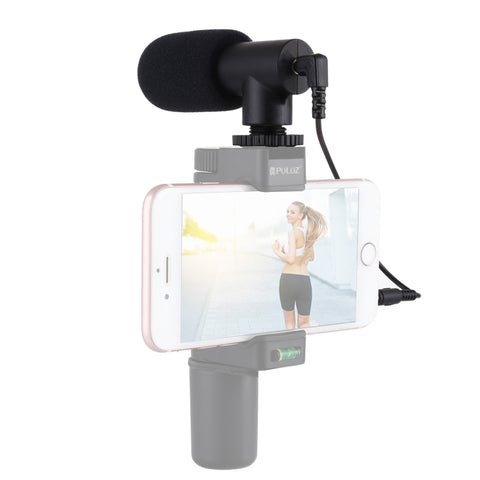 PULUZ Microfono professionale per interviste audio stereo da 3,5 mm per registrazione Vlogging per videocamera DSLR e DV, smartphone, Mini Microphone(AE), Mini Microphone