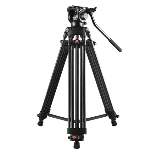 Treppiede Professionale in Lega di Alluminio con Testa Fluida per Fotocamera DSLR/SLR, Altezza Regolabile 80-160 cm