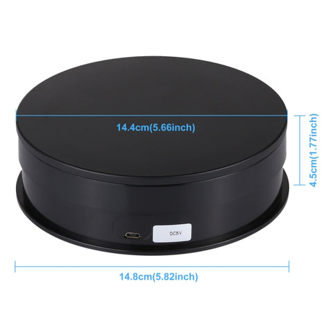 PULUZ 15 cm USB Giradischi Elettrico Espositore Puntelli per Riprese Video Giradischi per Fotografia, Carico 1-5 kg, 15cm Load 1-5kg Black, 15cm Load 1-5kg White