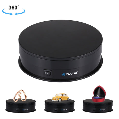 PULUZ 15 cm USB Giradischi Elettrico Espositore Puntelli per Riprese Video Giradischi per Fotografia, Carico 1-5 kg, 15cm Load 1-5kg Black, 15cm Load 1-5kg White