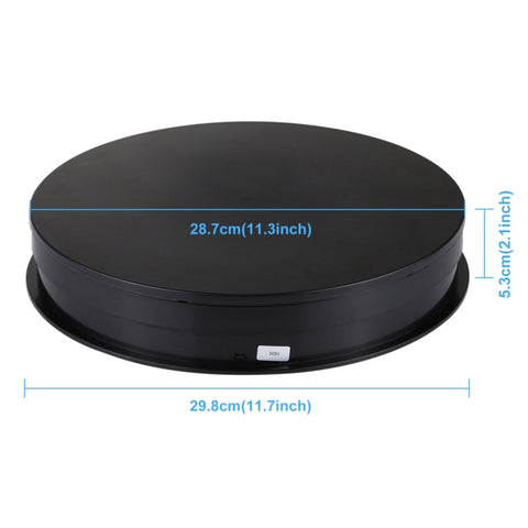 PULUZ 30 cm USB Giradischi Elettrico Espositore Puntelli per Riprese Video Giradischi per Fotografia, Carico 10-20 kg, 30cm Load Load 10-20kg  Black, 30cm Load Load 10-20kg White