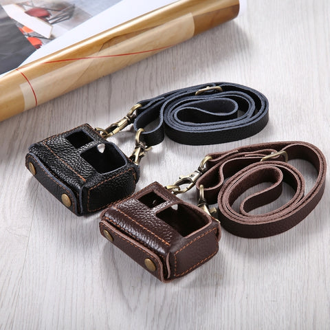 PULUZ per GoPro HERO7 Nero /6 /5 Custodia in vera pelle con texture litchi con set foro per chiave e tracolla e lente UV 52mm, For GoPro HERO5 Black, For GoPro HERO5 Brown