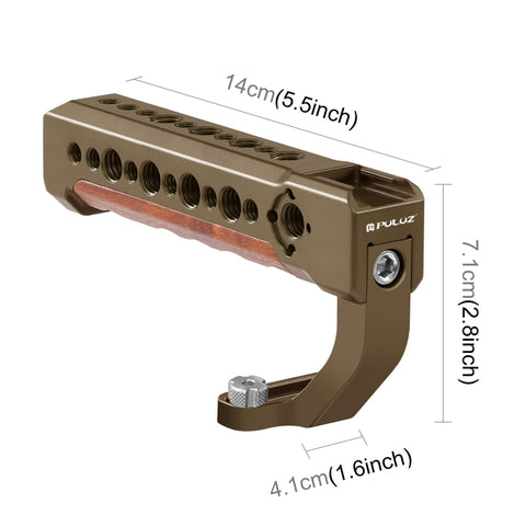 Maniglia superiore in legno per fotocamera PULUZ con supporto per slitta fredda per stabilizzatore per gabbia per fotocamera Mirrorless, For Mirrorless Camera Handle