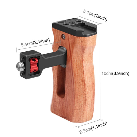 PULUZ Vite da 3/8 di pollice Maniglia laterale in legno per fotocamera universale con supporto per pattino freddo per stabilizzatore della gabbia della fotocamera, 3/8 inch Screw(Black), 3/8 inch Screw(Bronze)