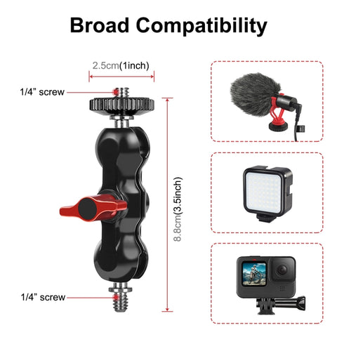 PULUZ Pinza per granchio con morsetto a sfera con braccio magico multifunzione Clip, Ball Mount Clamp