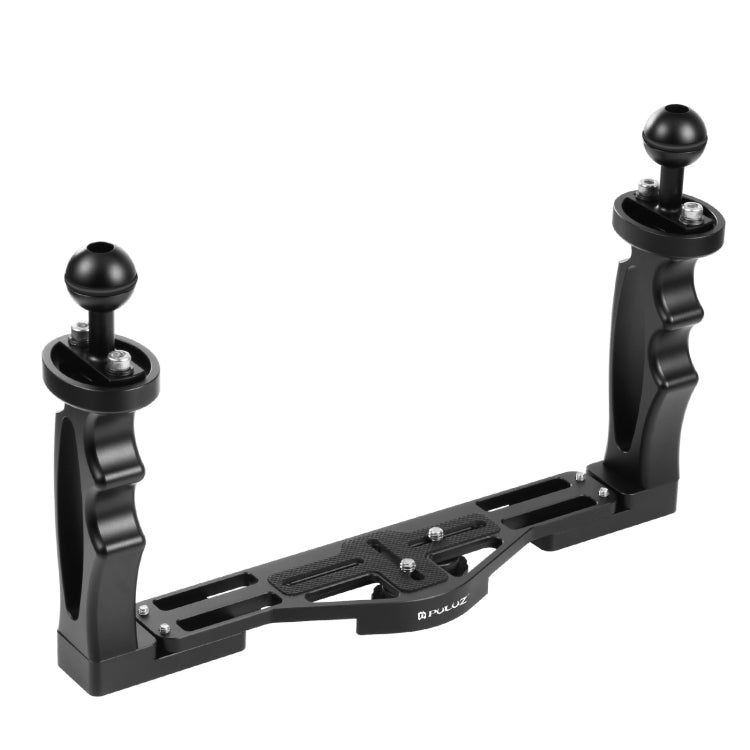 PULUZ Dual Handles Aluminium Alloy Tray Stabilizer for Underwater Camera Housings, Light Aluminium Tray Stabilizer(Red)                                 ...