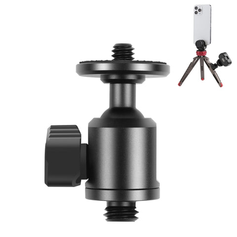 Adattatore per testa a sfera per treppiede in metallo con vite esterna PULUZ da 3/8 pollici con blocco della manopola, 3/8 inch Outer Screw