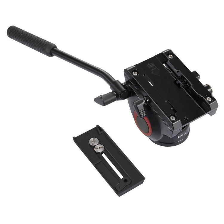 PULUZ Testa fluida per treppiede per videocamera per carichi pesanti con piastra scorrevole per fotocamere DSLR e SLR, di grandi dimensioni, Fluid Drag Head Black, Fluid Drag Head Gold