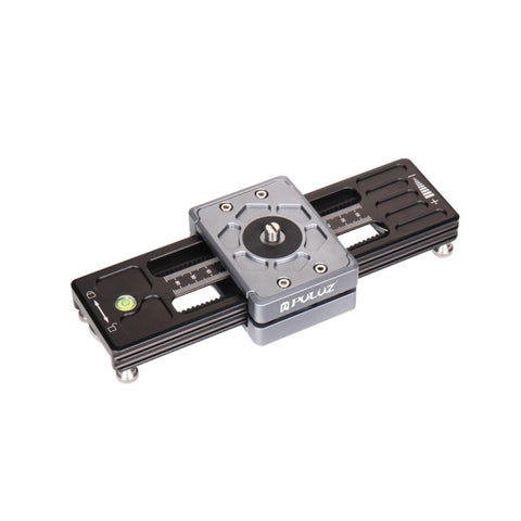 PULUZ Riprese ravvicinate Desktop Fluid Drag Track Slider Guida stabilizzatrice video per fotocamera in lega di alluminio con vite da 1/4 di pollice