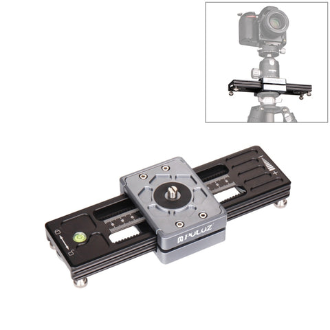 PULUZ Riprese ravvicinate Desktop Fluid Drag Track Slider Guida stabilizzatrice video per fotocamera in lega di alluminio con vite da 1/4 di pollice