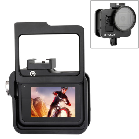 Custodia PULUZ Gabbia protettiva in lega di alluminio CNC con telaio assicurativo e lente UV da 52 mm per GoPro HERO8 Nero, For HERO8 Black with Frame