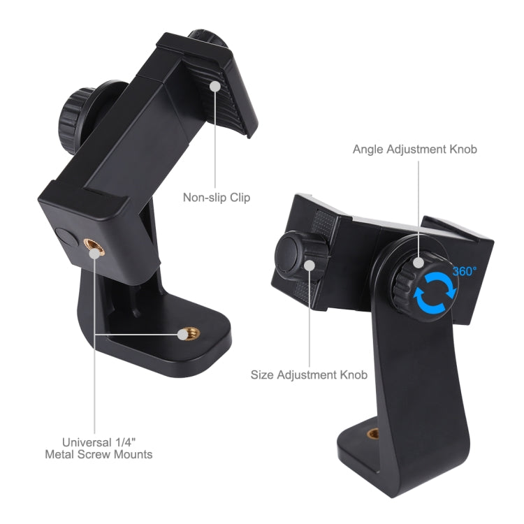 PULUZ 360 Degree Rotating Universal Horizontal Vertical Shooting Phone Clamp Holder Bracket for iPhone, Galaxy, Huawei, Xiaomi, Sony, HTC, Google and ot...