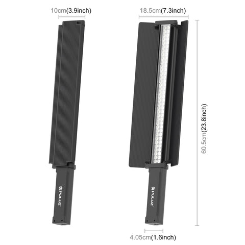 PULUZ 72 LED Photo Stick portatile Luce di riempimento RGB a colori con Barndoor, 72 LEDs RGB Fill Light