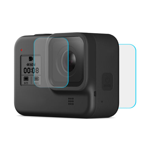 PULUZ per GoPro HERO8 Obiettivo Nero + Display LCD Pellicola in vetro temperato 9H 2.5D, For GoPro HERO8 Black