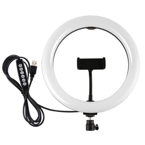 PULUZ 10.2 pouces 26 cm USB 10 modalités 8 couleurs RGBW variateur d'intensité LED Vlogging photographie vidéo avec écran de souris avec fente pour téléphone et câble pour téléphone, 10,2 pouces RGBW