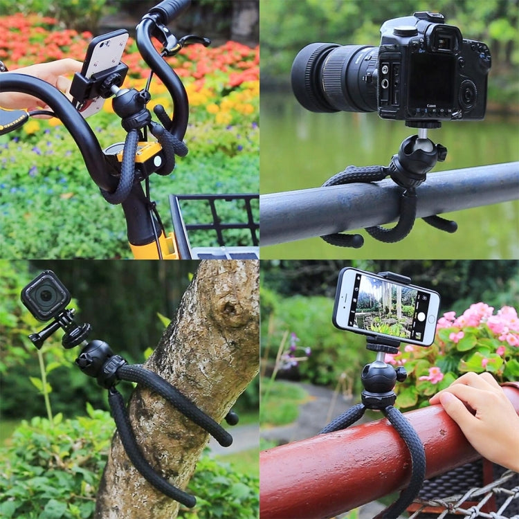 PULUZ Mini Octopus Flexible Tripod Holder with Ball Head for DJI, Insta360, GoPro and Other Action Cameras, SLR Cameras, Cellphone, Size: 25cmx4.5cm    ...