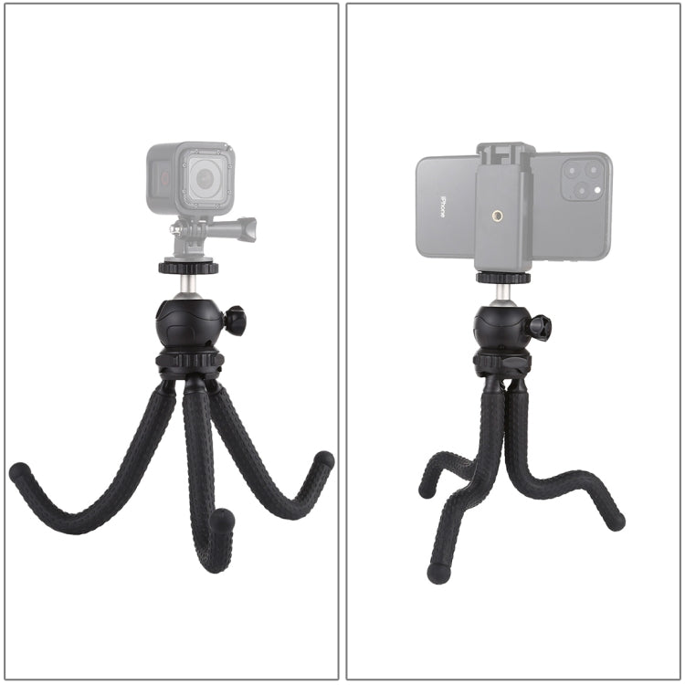 PULUZ Mini Octopus Flexible Tripod Holder with Ball Head for DJI, Insta360, GoPro and Other Action Cameras, SLR Cameras, Cellphone, Size: 25cmx4.5cm    ...