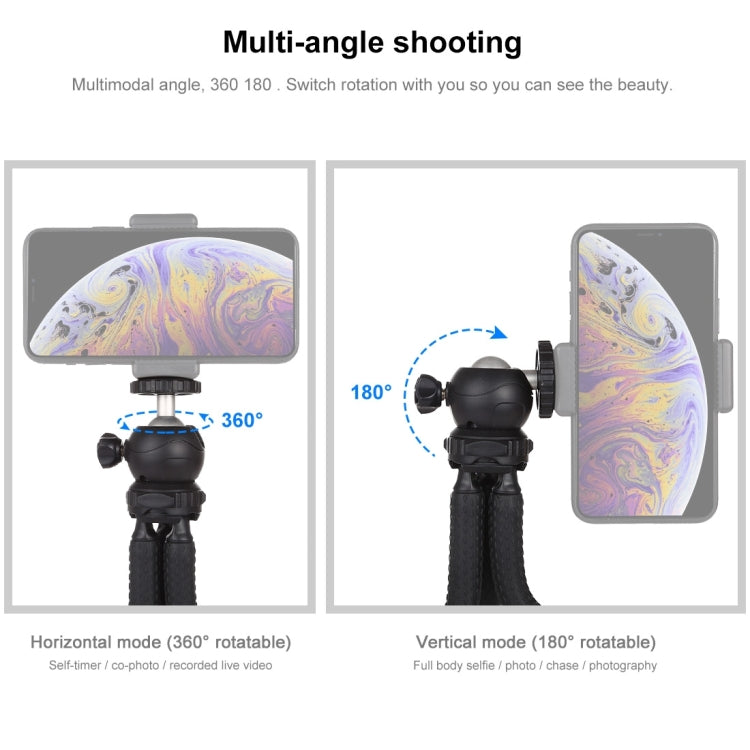 PULUZ Mini Octopus Flexible Tripod Holder with Ball Head for DJI, Insta360, GoPro and Other Action Cameras, SLR Cameras, Cellphone, Size: 25cmx4.5cm    ...
