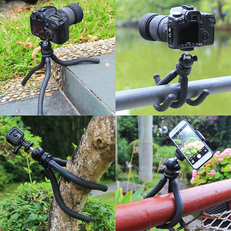 PULUZ Mini Octopus Flexible Tripod Holder with Ball Head for SLR Cameras, DJI, Insta360, GoPro and Other Action Cameras, Cellphone, Size:30cmx5cm       ...